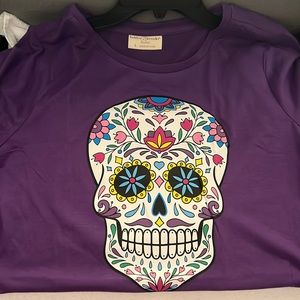 Halloween Skull top - purple